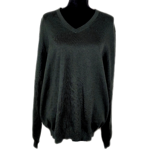 Brooks Brothers EUC Mens L Merino Wool Mix V Neck Sweater - Picture 2 of 5